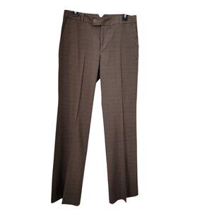 Izod Size 8 Brown & Tan Plaid Bootcut Trousers, Excellent Used Condition